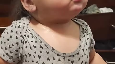 Reaction of cute baby