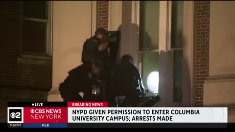 See it: NYPD enters Columbia building through window