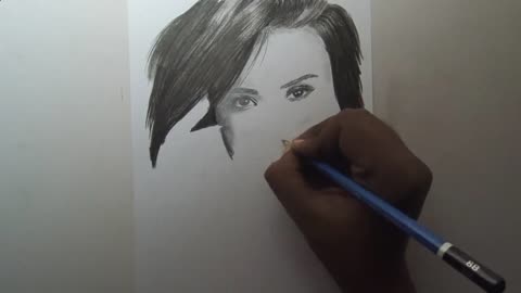 Demi Lovato's Best Look Pencil Drawing