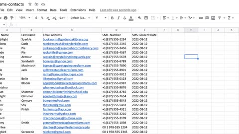 Import a file of SMS contacts Constant Contact