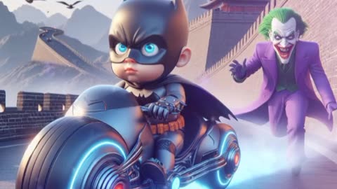 😎🧐 Baby Batman Love Riding Bat Motor ‼️