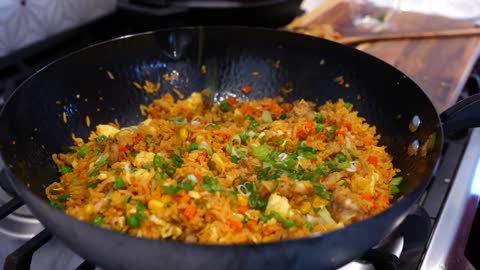 Try this Fried Rice with your leftover Mexican RICE, The result is DELICiOUS!!!
