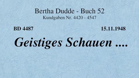 BD 4487 - GEISTIGES SCHAUEN ....