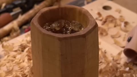 Wood cup making wood cup