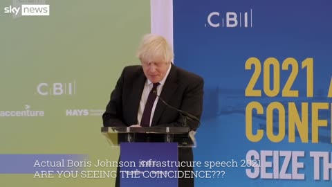 speech that I overdubbed in 2019 then Boris Johnson's actual 2021 speech copying my one!