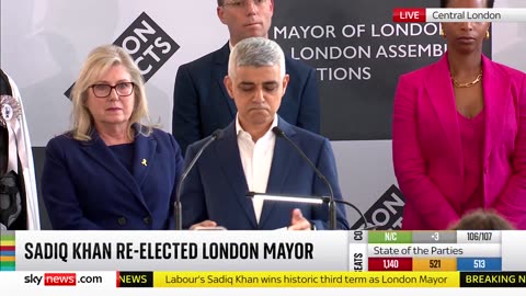 Sadiq Khan, wins re-election for 3rd consecutive term as Mayor of London