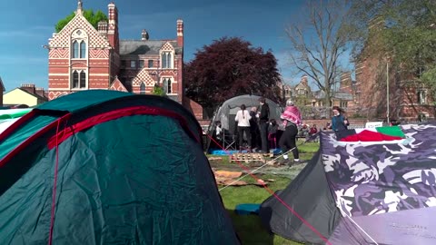 Pro-Palestinian encampment springs up at Oxford University