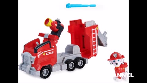 Paw Patrol, Marshall’s Deluxe Movie Transforming Fire Truck Toy Car with Collectible Action