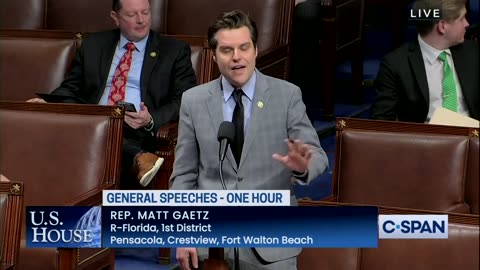 Rep. Matt Gaetz in Congress speaking on the Satanic NWO USA Deep State De-platforming...