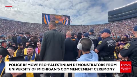 Campus Conflict: Police Confront Pro-Palestinian Protesters at Michigan’s Commencement