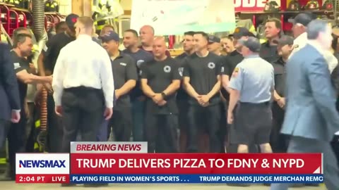 After spending all day in court Trump brings pizza to the FDNY and NYPD~This is amazing!