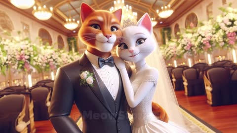 Love Story of Cats 🤵💜👰 #catlover #catvideos #catvideo2024 #aicat #cutecat #cat #catstory