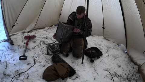 Hot Tent Camping in CRAZY Blizzard (Rescuing Trapped Drivers & Almost Getting Trapped My Self)