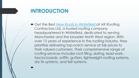 Get The Best New Roofs in Whitefield.