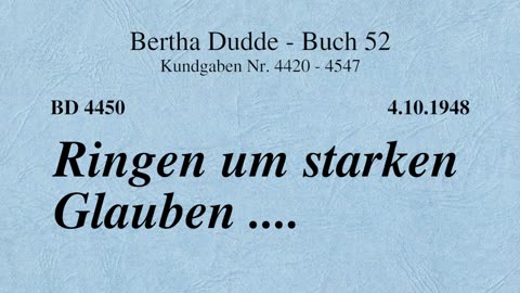 BD 4450 - RINGEN UM STARKEN GLAUBEN ....