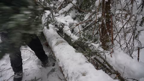 Survival Shelter in Deep Snow - Wool Blanket, Below Freezing