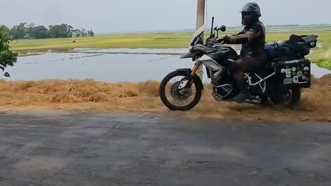Biker from Germany with 900cc bike in Bangladesh