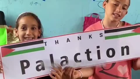 Children in northern Gaza are sending a message of thanks to American university students.