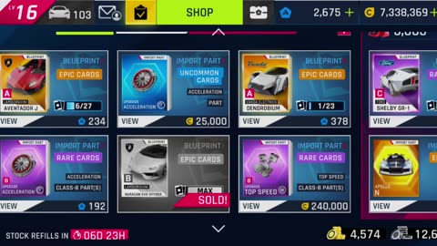 Asphalt 9: Legends - Lamborghini Huracan Evo Spyder 5 Star Up, Receive 40 Trade Coin, Task Completed Purchase At The Legend Store, Buy 1 Blueprint Koenigsegg Agera RS At The Clash Store