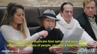 Vera Sharav (Holocaust Survivor): We are watching the beginnings of another Holocaust.