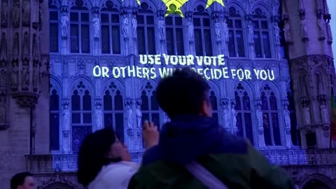 European monuments lit up ahead of EU elections