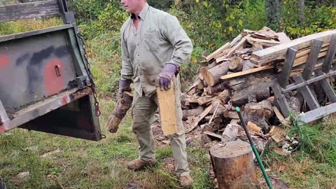 Worked on the woodshed and more firewood