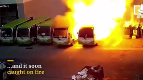 China EV Buses on fire