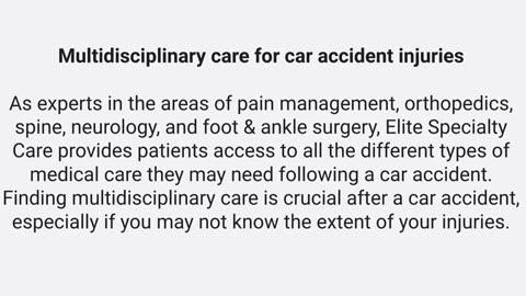 Elite Specialty Care : Accident Injury Treatment in Elizabeth, NJ