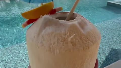 Coconut Water Cocktail on the Beach!
