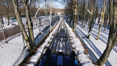 I take the Alpine rollercoaster in Minsk.
