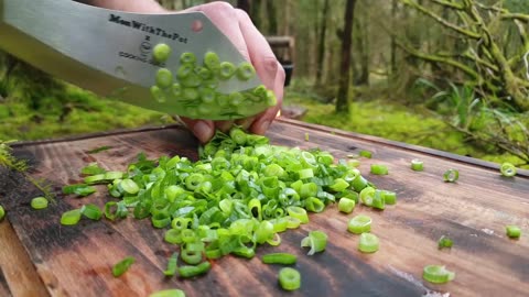 Lemon Crunchy Chicken cooked in the middle of the forest. ASMR cooking.