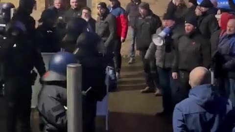 Germans try to storm the local council's office in Grevesmühlen