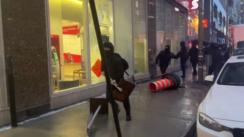 Anarchists riot in the streets of Montreal