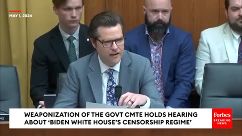 Matt Gaetz SLAMS Biden Aide For The Left's War On Free Speech