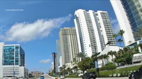 driving Sunny Isles Beach - Miami - Aventura Mall