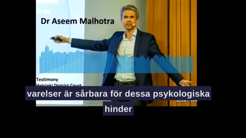 Dr. Aseem Malhotra varnar för vaccinrisker och kritiserar läkemedelsindustrins inflytande i Helsingfors tingsrätt