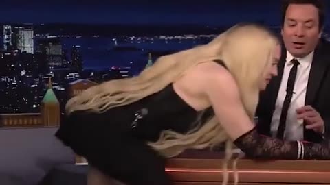 63-year-old Madonna climbed onto a table and lifted her skirt on the air on the TV show 😱