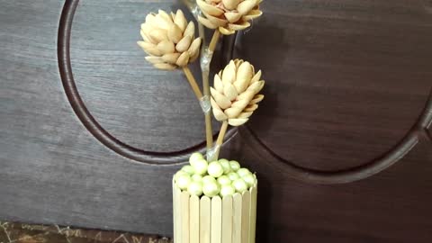 Home Decorating Ideas Handmade With Pistachios Shell | Pista Shell Flowers And Plant