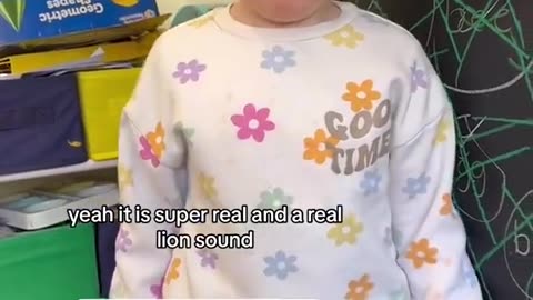 Little girl' perfectly trying to roar like a lion