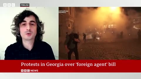 Protests in Georgia over 'foreign agent' bill | BBC News