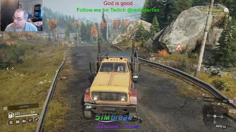 Snowrunner Challenge: Get the GMC truck on other side of bridge without building it.