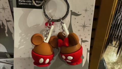 Disney Parks Mickey and Minnie Mouse Candy Apple Keychain #shorts