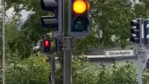 This is a stop light in Iceland