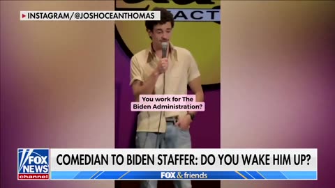 Comedian to Biden staffer: "You work for the Biden administration? Is your job to wake him up?"