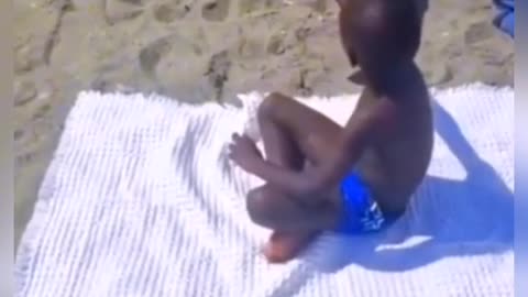 Funny boy video in Beach