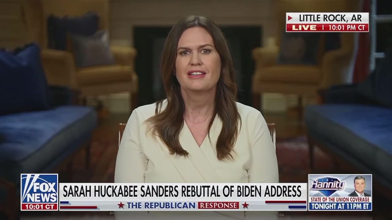 Gov Sarah Huckabee Sanders brings the fire with the State of the Union