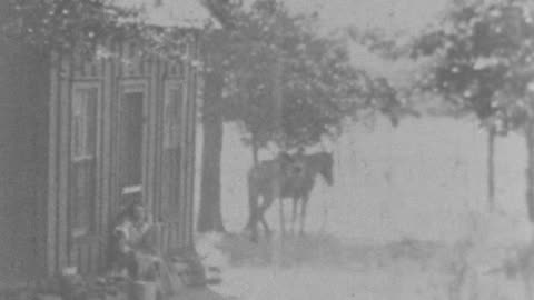 The Bank Robbery, Oklahoma Western Film (1908 Original Black & White Film)