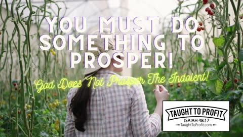 You Must Do Something To Prosper! God Does Not Prosper The Indolent!