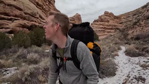 I Found an Abandoned Native American City - Hiking & Camping in Snow Storm