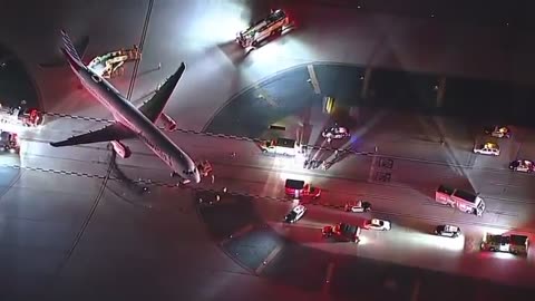 Jumbo Jet & Passenger Bus Collide At Los Angeles International Airport